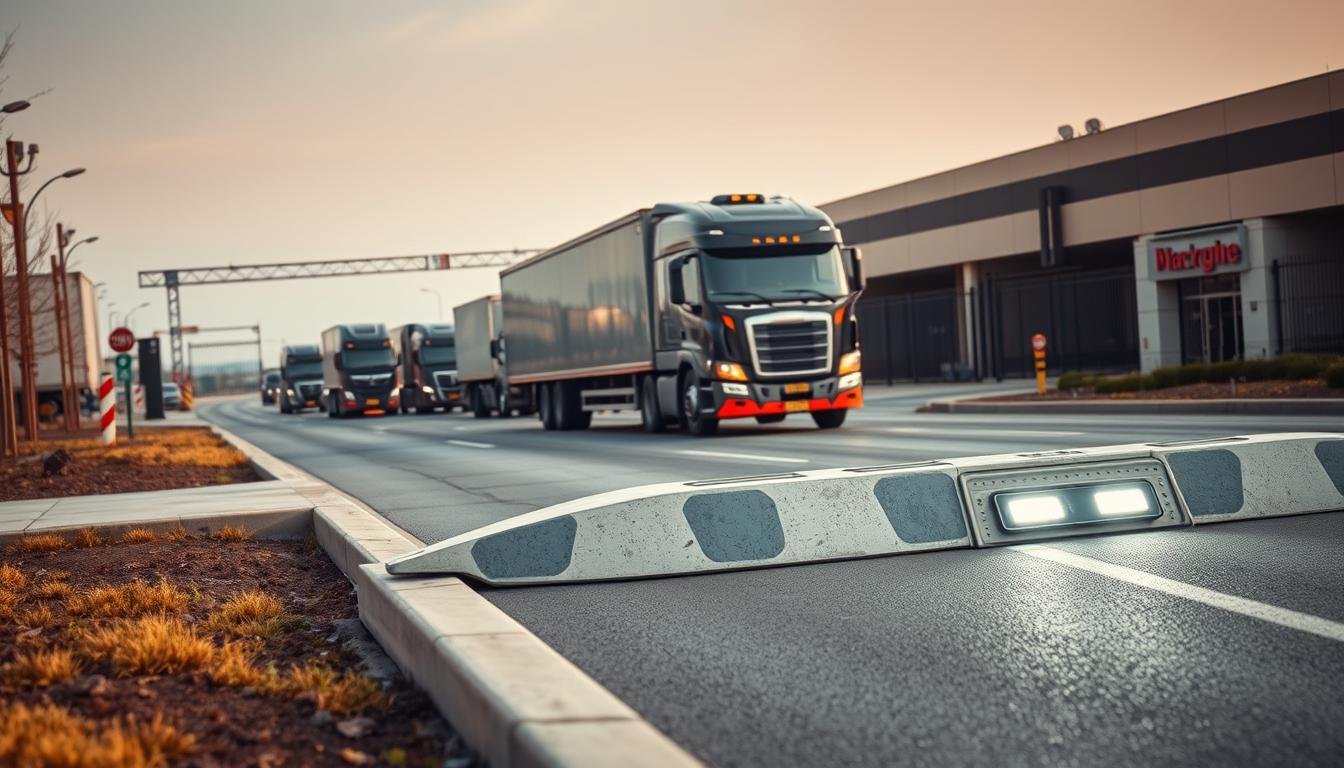 Como aplicar lombada eletrônica em acesso de caminhões