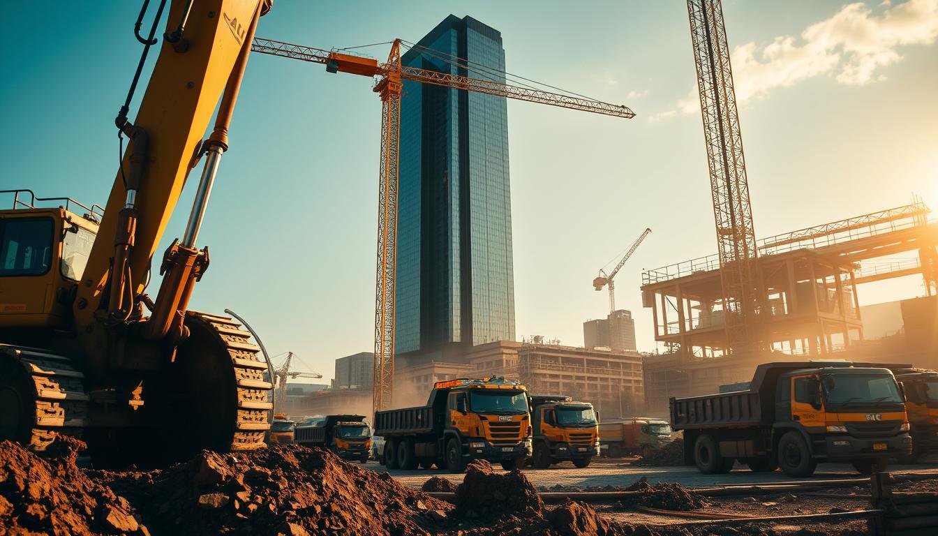Equipamentos essenciais para obras de grande porte
