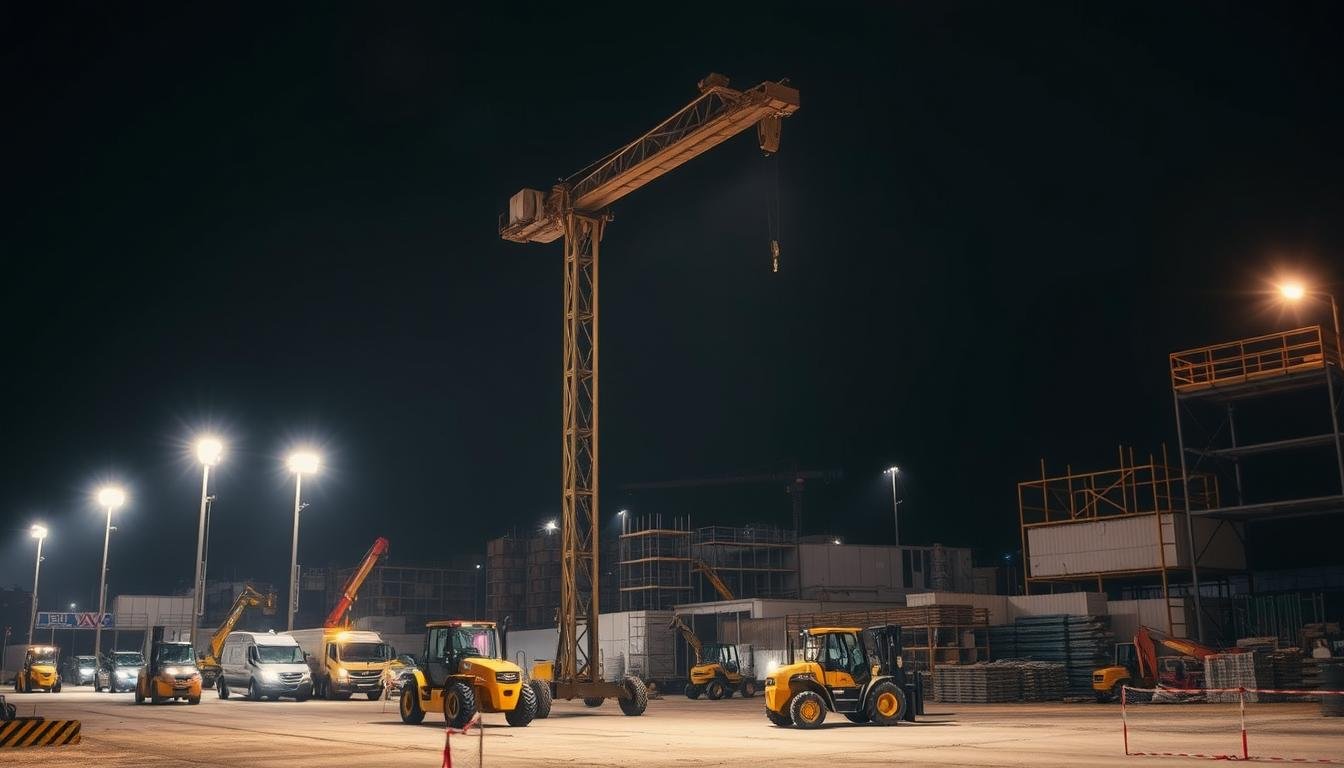Aluguel de equipamentos para operação 24h na obra